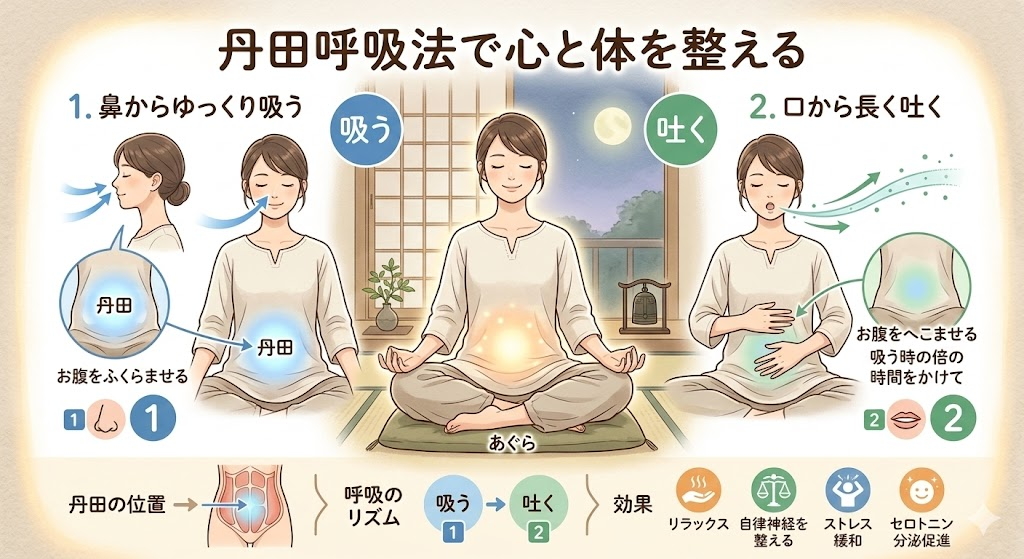 セロトニンの分泌を促す炭田呼吸法の画像