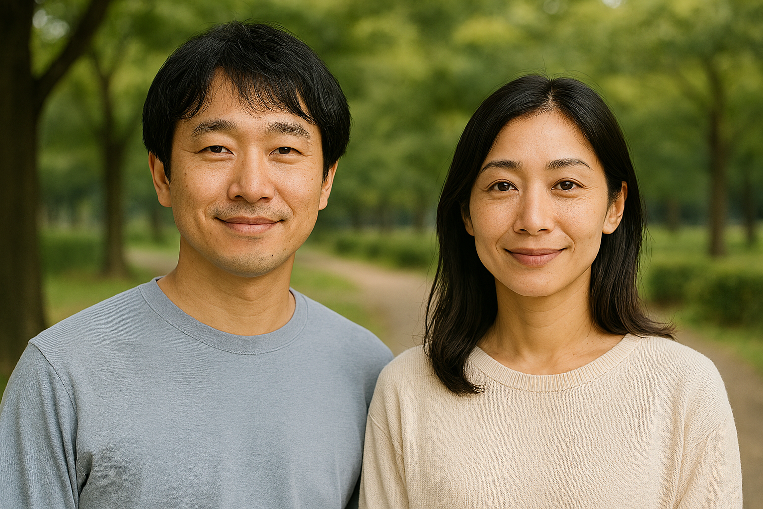 Kimochi ペアカウンセリングを受けてほほ笑むカップルの写真