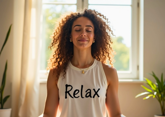 マインドフルネスでリラックスする女性